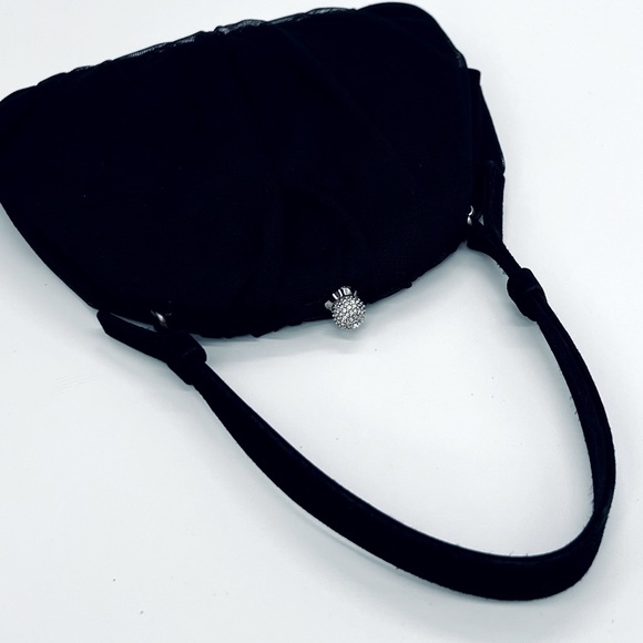 NEW AUTH DOLCE & GABBANA BON TON BLACK MINI RUCHED FORMAL BAG MESH TULLE - Picture 3 of 7